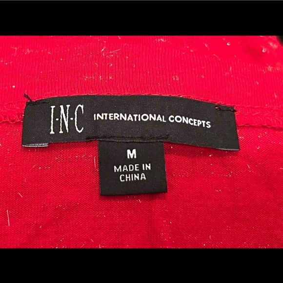INC International Concepts women red classic top/M - Picture 6 of 9